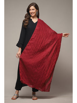 Biba - Womens Maroon Solid Voile