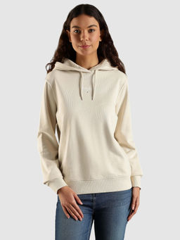 Tommy Hilfiger - Beige Regular Fit Cotton Hoodie