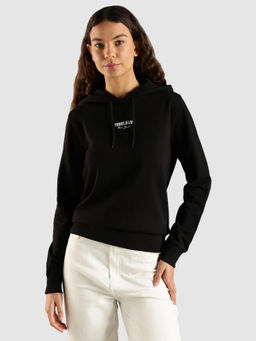 Tommy Hilfiger - Black Regular Fit Cotton Hoodie