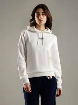 Tommy Hilfiger - White Regular Fit Cotton Hoodie
