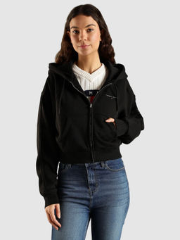 Tommy Hilfiger - Black Regular Fit Cotton Hoodie