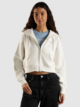 Tommy Hilfiger - White Regular Fit Cotton Hoodie