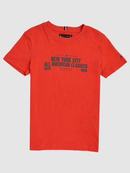 Tommy Hilfiger - Boys Printed Regular Fit Cotton T-Shirt