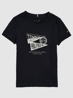 Tommy Hilfiger - Boys Logo Regular Fit Cotton T-Shirt