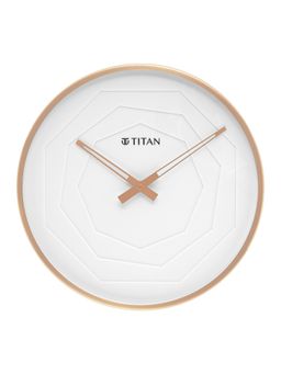 Titan - Rose Gold Metallic Clock with Multi-Layered White Dial - W0078MA02
