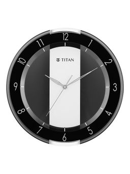 Titan - Contemporary Black Wall Clock With A Partly Semi-Transparent