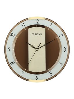 Titan - Contemporary Brown Wall Clock With A Partly Semi-Transparent