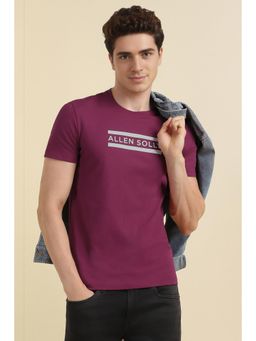 Allen Solly - Men Purple Crew Neck T-shirt