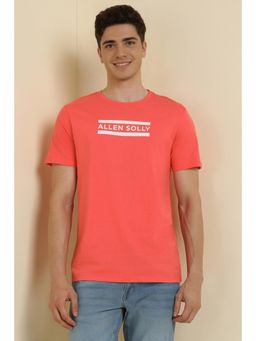 Allen Solly - Men Peach Crew Neck T-shirt