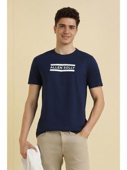 Allen Solly - Men Navy Blue Crew Neck T-shirt