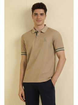 Allen Solly - Men Khaki Polo Neck T-shirt