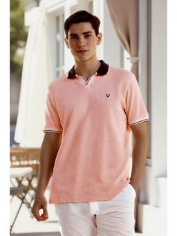 Allen Solly - Men Peach Polo Neck T-shirt