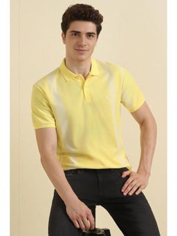 Allen Solly - Men Yellow Stripe Polo Neck T-shirt