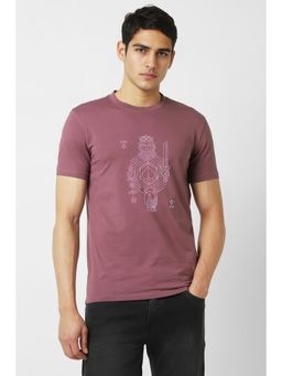 Van Heusen - Men Pink Printed Crew Neck T-shirt