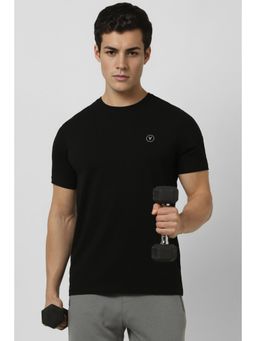 Van Heusen - Men Black Solid Crew Neck T-shirt