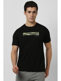 Van Heusen - Men Black Graphic Print Crew Neck T-shirt
