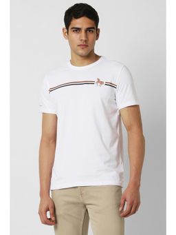 Van Heusen - Men White Patterned Crew Neck T-shirt