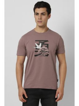 Van Heusen - Men Brown Graphic Print Crew Neck T-shirt