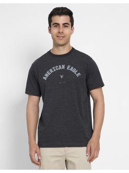 American Eagle - Men Grey Logo Print T-shirt