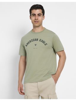 American Eagle - Men Green Logo Print T-shirt