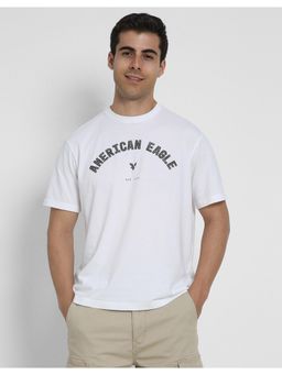 American Eagle - Men White Logo Graphic T-shirt
