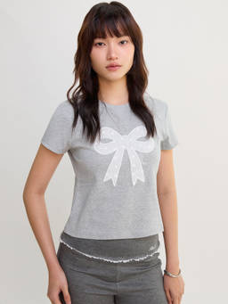 Pomelo - Graphic Tee - Light Grey