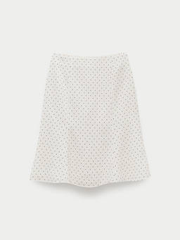 Pomelo - Polka Dot Midi Skirt - White
