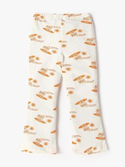 GAP - Girls Orange Cotton Abstract Bootcut Fit Trouser