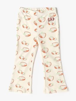GAP - Girls Off White Cotton Abstract Bootcut Fit Trouser