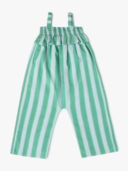 GAP - Girls Green Cotton Stripes Regular Fit Trouser