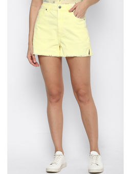 American Eagle - Women Yellow Stretch Corduroy Mom Shorts