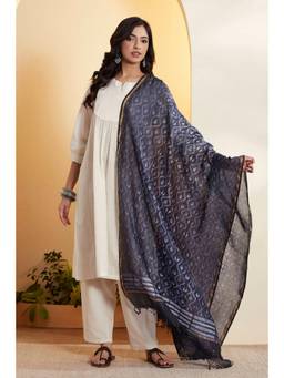 Biba - Women Blue Woven Chanderi Dupatta