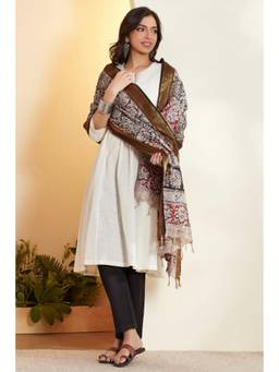 Biba - Women Black Printed Silk Blend Dupatta