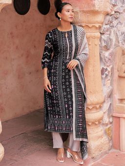 Libas - Black Silk Blend Printed Kurta Sets for Women