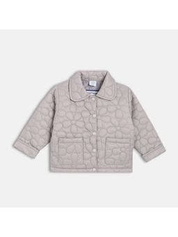 MINI KLUB - Girls Grey Floral Cotton Jacket