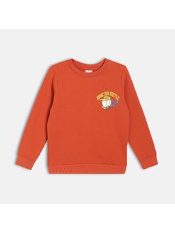 MINI KLUB - Boys Red Solid Cotton Sweatshirt