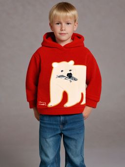 CHERRY CRUMBLE BY NITT HYMAN - Unisex Red Solid Polyester Hoodie