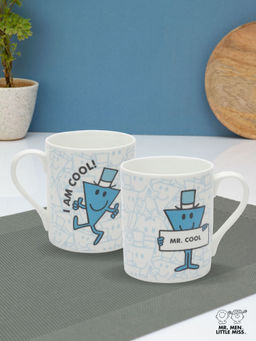 CLAY CRAFT - Fine Ceramic Printed Mr. Men Little Miss "Mr. Cool" Milk Mug 350 ml - 2 Pc