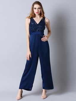 RSVP by Nykaa Fashion - Navy Blue Believe In Your Sparkle Jumpsuit