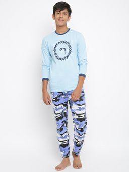 Lil Tomatoes - Boys Cotton Night Suit - Blue (Set of 2)