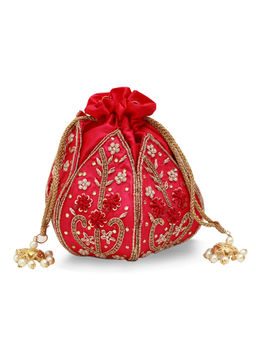 THE TAN CLAN - Hot Pink Baag Lotus Potli Bag