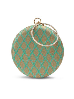 THE TAN CLAN - Classic Green Round Clutch with Detachable Chain
