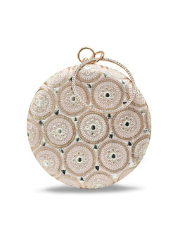 THE TAN CLAN - Pink Inaara Round Clutch with Detachable Chain