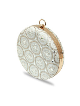 THE TAN CLAN - Green Inaara Round Clutch with Detachable Chain
