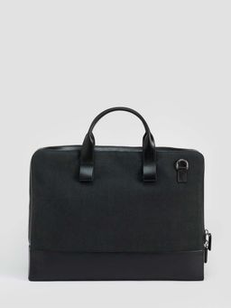 Perona - Unisex Black Jared Messenger Bag with Detachable Strap
