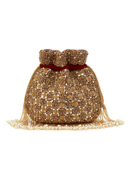 THE TAN CLAN - Maroon Sehaj Tasselled Potli Bag