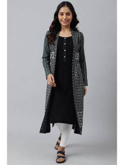 Aurelia - Grey Double Layered Printed Winter Kurta