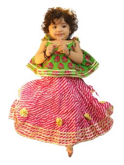 BownBee - Multi-Colour Top with Leheriya Lehenga For Baby Girls (Set of 2)