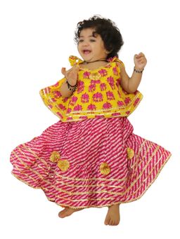 BownBee - Multi-Colour Top with Leheriya Lehenga For Baby Girls (Set of 2)