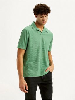Levi's - Mens Textured Green Slim Fit Polo T-Shirt